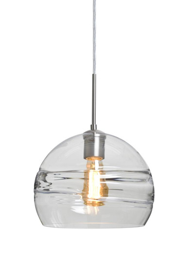 Besa Spirit 10 Pendant, Clear, Satin Nickel Finish, 1x8W LED Filament (127|1JC-SPIR10CL-EDIL-SN)