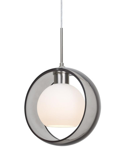 Besa Mana Pendant, Smoke/Opal, Satin Nickel Finish, 1x60W Medium Base (127|1JT-MANASM-SN)