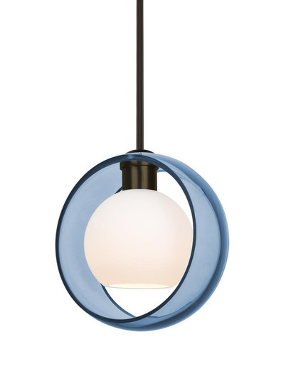 Besa Mana Pendant, Blue/Opal, Bronze Finish, 1x60W Medium Base (127|1TT-MANABL-BR)