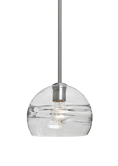 Besa Spirit 8 Pendant, Clear, Satin Nickel Finish, 1x60W Medium Base (127|1TT-SPIR8CL-SN)
