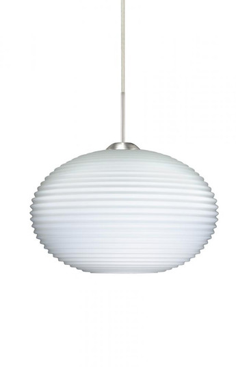 Besa Pendant For Multiport Canopy Pape 10 Satin Nickel Opal Ribbed 1x100W Medium Base (127|J-491207-SN)