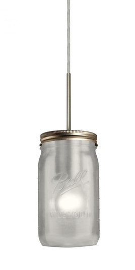 Besa Pendant For Multiport Canopy Milo 4 Satin Nickel White Frost 1x40W Medium Base A15 (127|J-MILO4WF-SN)