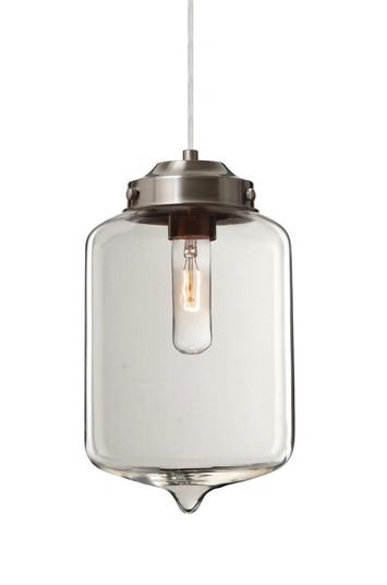 Besa Olin Pendant For Multiport Canopy Satin Nickel Clear 1x60W Medium Base T10 (127|J-OLINCL-SN)