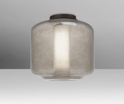 Besa Niles 10 Ceiling, Smoke Bubble/Opal, Bronze Finish, 1x60W T10 (127|NILES10SOC-BR)