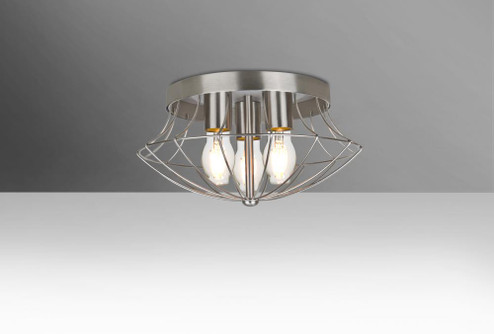 Besa Ceiling Spezza 13 Satin Nickel 3x8W LED Filament (127|SPEZZA13C-EDIL-SN)
