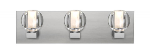 Besa, Boca Vanity, Clear, Satin Nickel Finish, 3x3W LED (127|3WF-BOCACL-LED-SN)