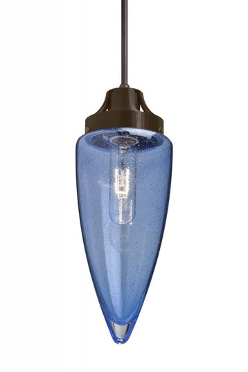 Besa, Sulu Cord Pendant, Blue Bubble, Bronze Finish, 1x60W Medium Base (127|1JC-SULUBL-BR)