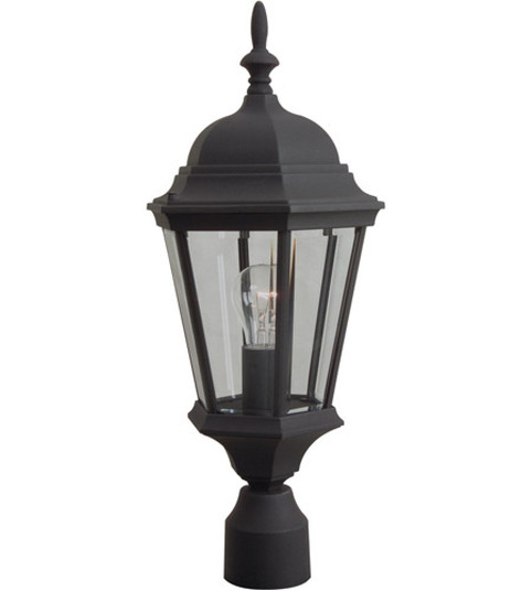Straight Glass 1 Light Outdoor Post Mount in Textured Black (20|Z255-TB)