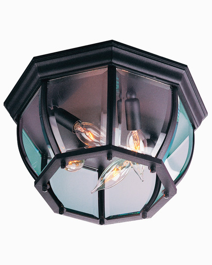 Bent Glass 4 Light Outdoor Flushmount in Textured Black (20|Z434-TB)