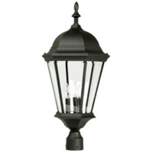 Straight Glass Cast 3 Light Outdoor Post Mount in Textured Black (20|Z555-TB)