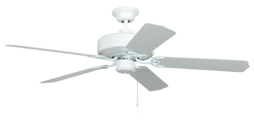 Enduro Plastic 52'' 5-Blade Ceiling Fan in White w/ White Blades; Light Kit Optional (Not Include (20|END52WW5P)
