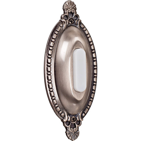 Surface Mount Oval Ornate LED Lighted Push Button in Antique Pewter (20|BSOO-AP)