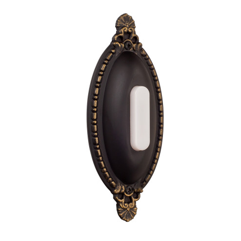 Surface Mount Oval Ornate LED Lighted Push Button in Antique Bronze (20|BSOO-AZ)