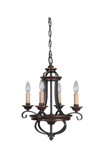 Stafford 4 Light Chandelier in Aged Bronze/Textured Black (20|38724-AGTB)