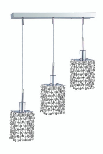 Mini 3 light Chrome Pendant (758|1283D-O-S-CL/SS)