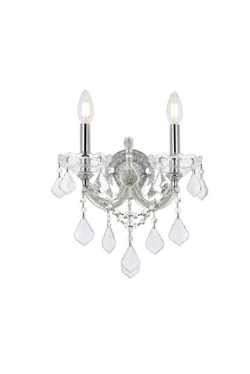 Maria Theresa 2 Light Chrome Wall Sconce Clear Royal Cut Crystal (758|2800W2C/RC)