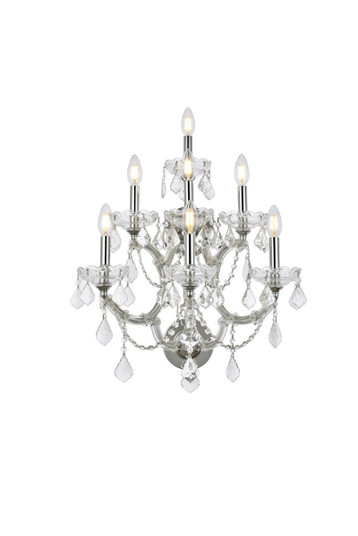 Maria Theresa 7 Light Chrome Wall Sconce Clear Royal Cut Crystal (758|2800W7C/RC)