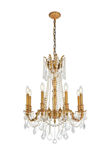 Rosalia 8 Light French Gold Chandelier Clear Royal Cut Crystal (758|9208D24FG/RC)