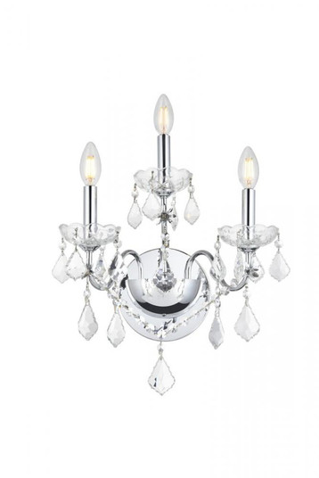 St. Francis 3 light Chrome Wall Sconce Clear Royal Cut Crystal (758|V2015W3C/RC)