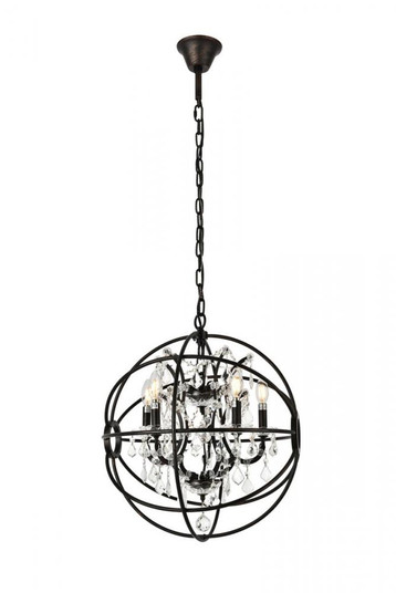 Geneva 5 light Dark Bronze Pendant Clear Royal Cut crystal (758|1130D20DB/RC)