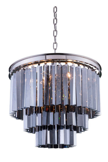 Sydney 9 Light Polished Nickel Chandelier Silver Shade (Grey) Royal Cut Crystal (758|1201D20PN-SS/RC)