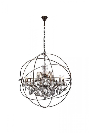 Geneva 18 light Dark Bronze Chandelier Silver Shade (Grey) Royal Cut crystal (758|1130G43DB-SS/RC)
