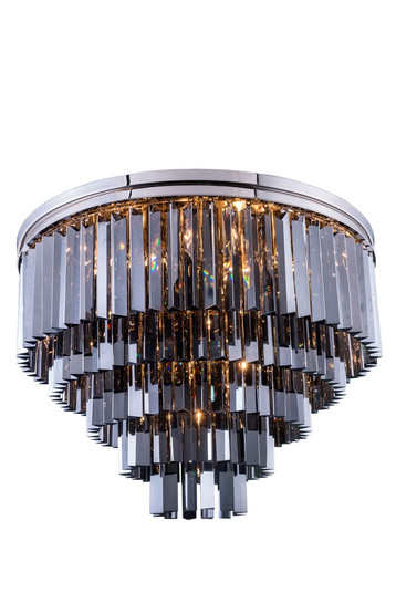 Sydney 17 Light Polished Nickel Flush Mount Silver Shade (Grey) Royal Cut Crystal (758|1201F32PN-SS/RC)