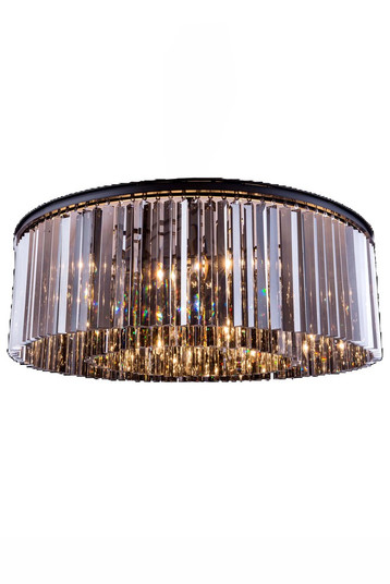 Sydney 10 Light Matte Black Flush Mount Silver Shade (Grey) Royal Cut Crystal (758|1208F43MB-SS/RC)