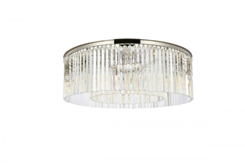 Sydney 10 light polished nickel Flush Mount Clear Royal Cut Crystal (758|1208F43PN/RC)