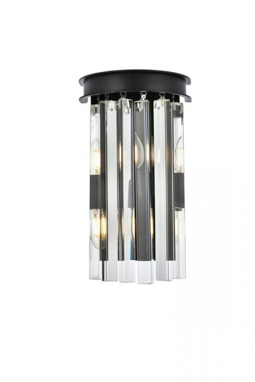 Sydney 2 light Matte Black Wall Sconce Clear Royal Cut Crystal (758|1208W8MB/RC)