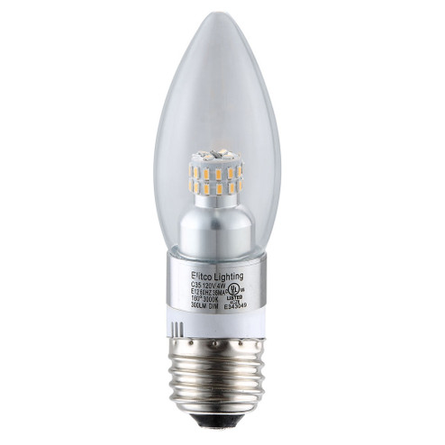 LED S30C35 E12 120V 4W 5000K 320LM Dimmable Chrome (758|E12SB-4-D-50-C)