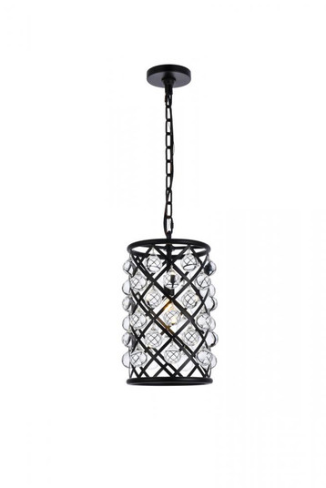 Madison 1 light Matte Black Pendant Clear Royal Cut Crystal (758|1204D8MB/RC)