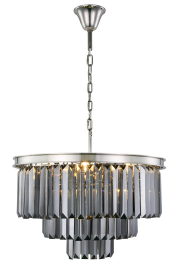 Sydney 9 Light Polished Nickel Chandelier Silver Shade (Grey) Royal Cut Crystal (758|1231D26PN-SS/RC)