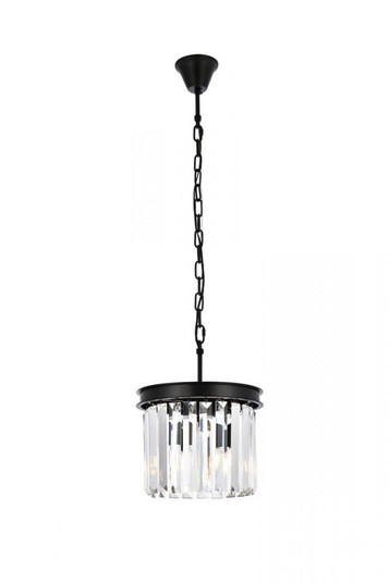Sydney 3 light Matte Black Pendant Clear Royal Cut Crystal (758|1238D12MB/RC)