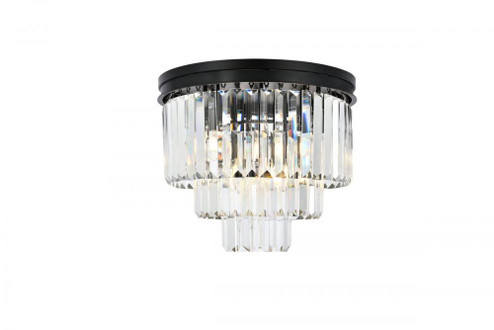 Sydney 9 light Matte Black Flush Mount Clear Royal Cut Crystal (758|1231F20MB/RC)