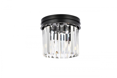 Sydney 3 light Matte Black Flush Mount Clear Royal Cut Crystal (758|1238F12MB/RC)