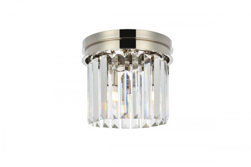 Sydney 3 light polished nickel Flush Mount Clear Royal Cut Crystal (758|1238F12PN/RC)