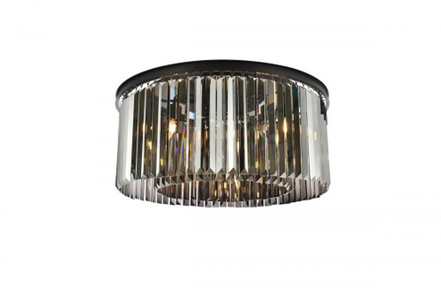 Sydney 8 light Matte Black Flush Mount Silver Shade (Grey) Royal Cut Crystal (758|1238F31MB-SS/RC)