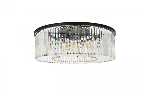 Sydney 10 light Matte Black Flush Mount Clear Royal Cut Crystal (758|1238F43MB/RC)