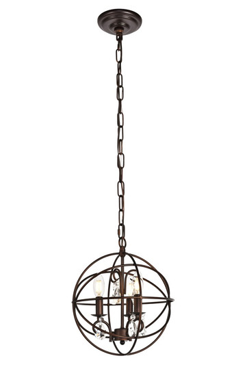 Wallace Collection Pendant D11.8 H13.8 Lt:3 Dark Copper Brown Finish (758|LD5015D12DCB)