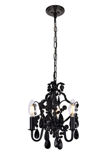 Karter Collection Pendant D9.5 H12.2 Lt:3 Polished Black Finish (758|LD5019D9BK)