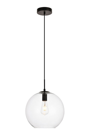 Placido Collection Pendant D11.8 H11.4 Lt:1 Black and Clear Finish (758|LDPD2114)