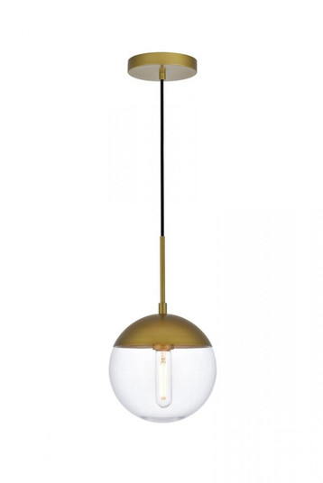 Eclipse 1 Light Brass Pendant With Clear Glass (758|LD6031BR)