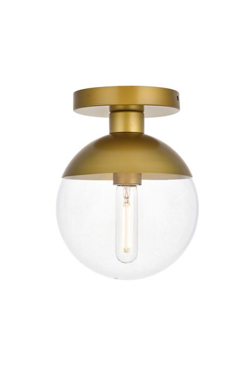 Eclipse 1 Light Brass Flush Mount with Clear Glass (758|LD6055BR)