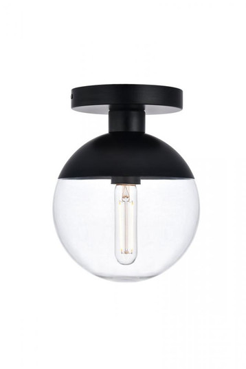 Eclipse 1 Light Black Flush Mount With Clear Glass (758|LD6051BK)