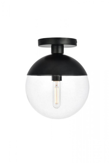 Eclipse 1 Light Black Flush Mount With Clear Glass (758|LD6063BK)