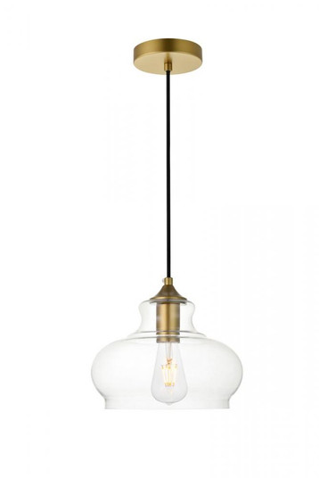 Destry 1 Light Brass Pendant With Clear Glass (758|LD2246BR)