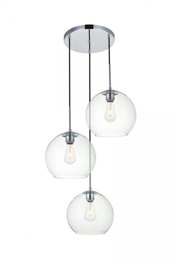 Baxter 3 Lights Chrome Pendant With Clear Glass (758|LD2214C)