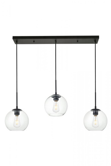 Baxter 3 Lights Black Pendant With Clear Glass (758|LD2236BK)