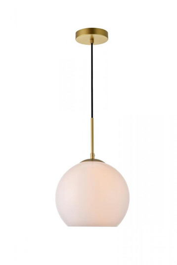 Baxter 1 Light Brass Pendant With Frosted White Glass (758|LD2213BR)